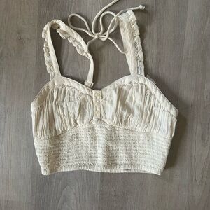 American Eagle Outfitters Cream Tank Top